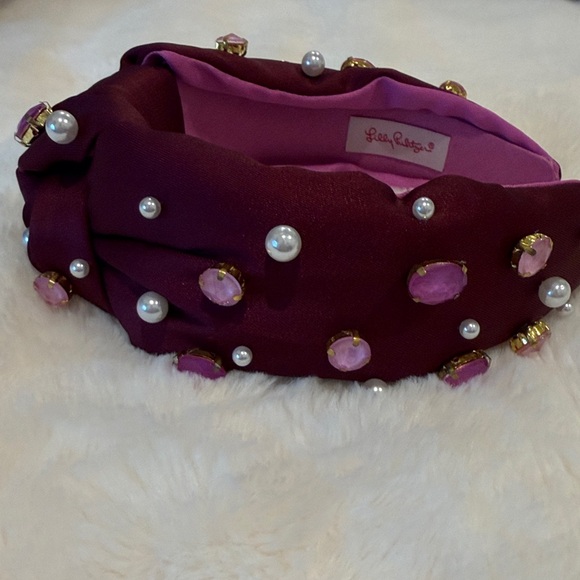 Lilly Pulitzer Burgundy and Pink Embellished Headband - Picture 3 of 4